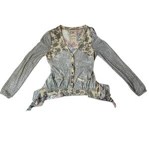 2000s fun colorful pattern button up